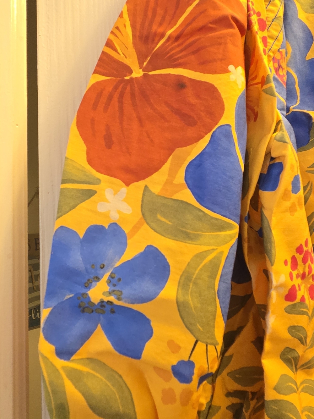 FARM Rio Yellow Floral Mini Dress with Blue & Orange Flowers - Picture 1 of 6